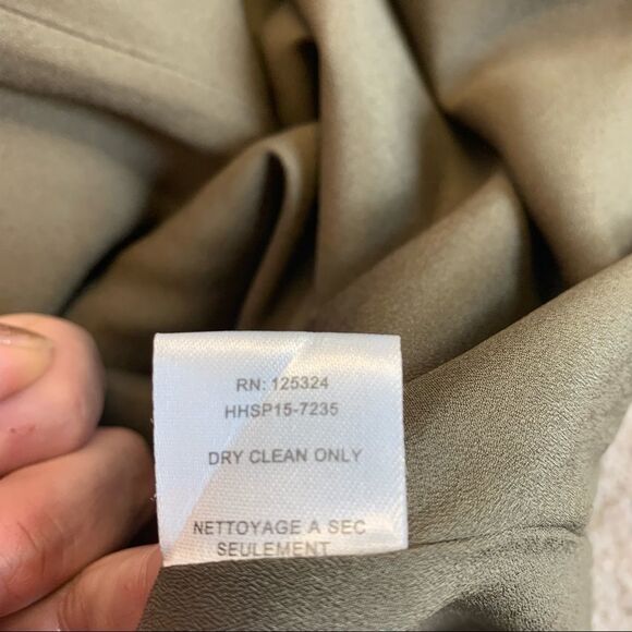 HAUTE Hippie Military green grommets silk dress Sz XS - Picture 6 of 14